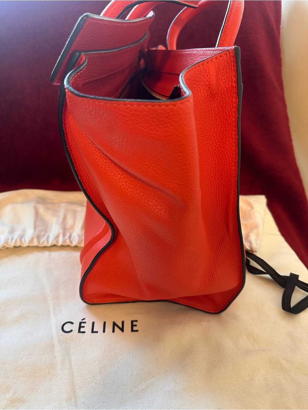 Celine Orange Leather Mini Carryall - Picture 8 of 9